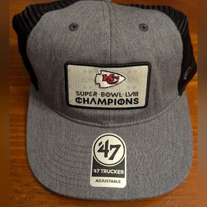 47 Brand KANSAS CITY CHIEFS Super Bowl LVIII Champions Trucker Hat NWT